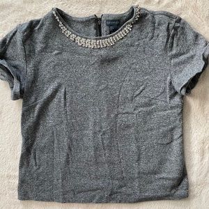 SOLD !!!  grey decorative collar top size S